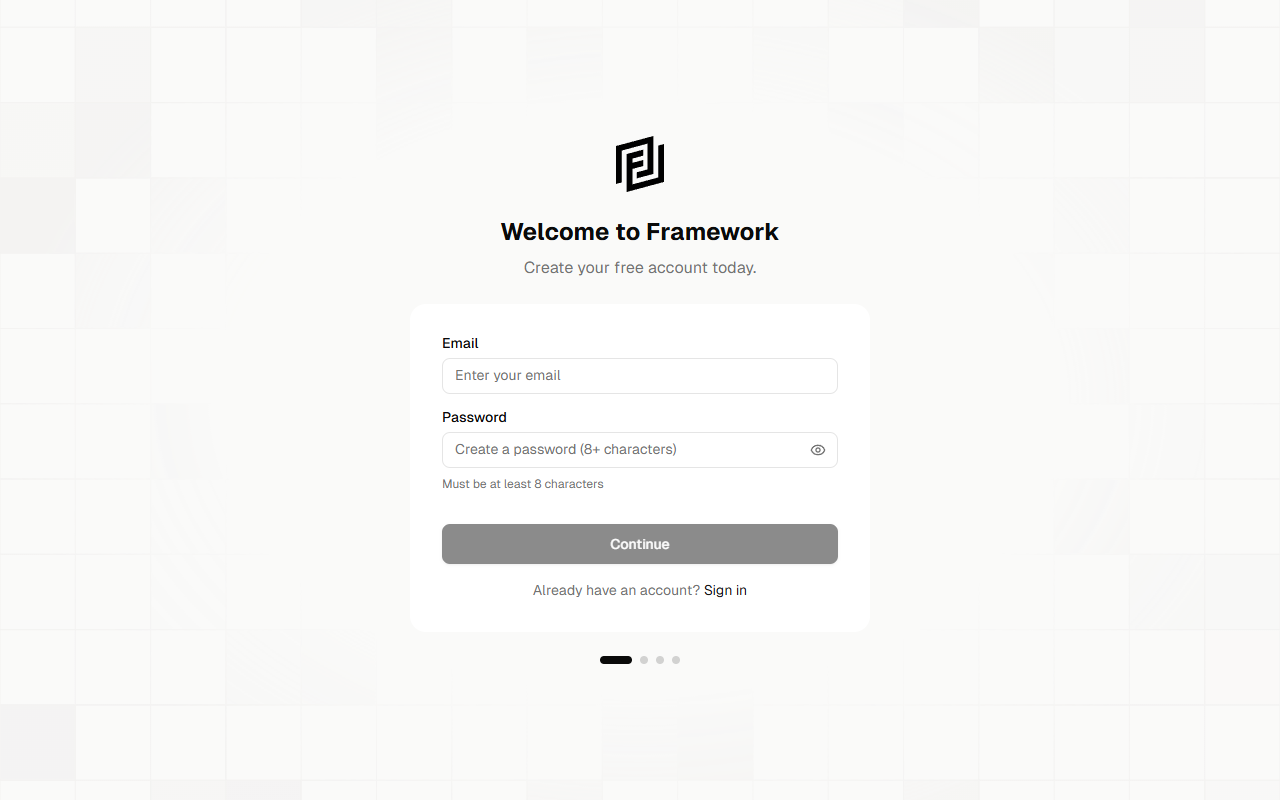 Creating Your Account - Framework